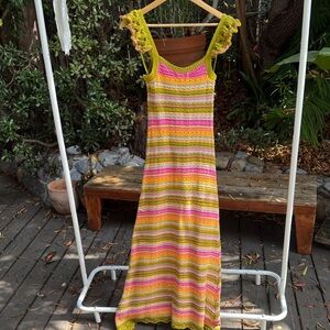 Colorful Striped Knit Dress